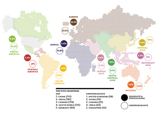 Source: Office of International Students and Scholars. map: Mark Zurolo ’01MFA.